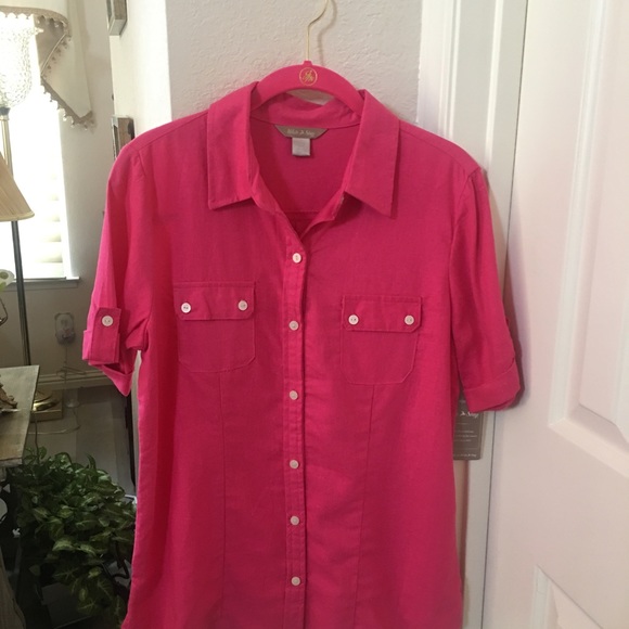 White Stag Pink Short Sleeve Blouse (S- 4-6)🌷 - Picture 7 of 8